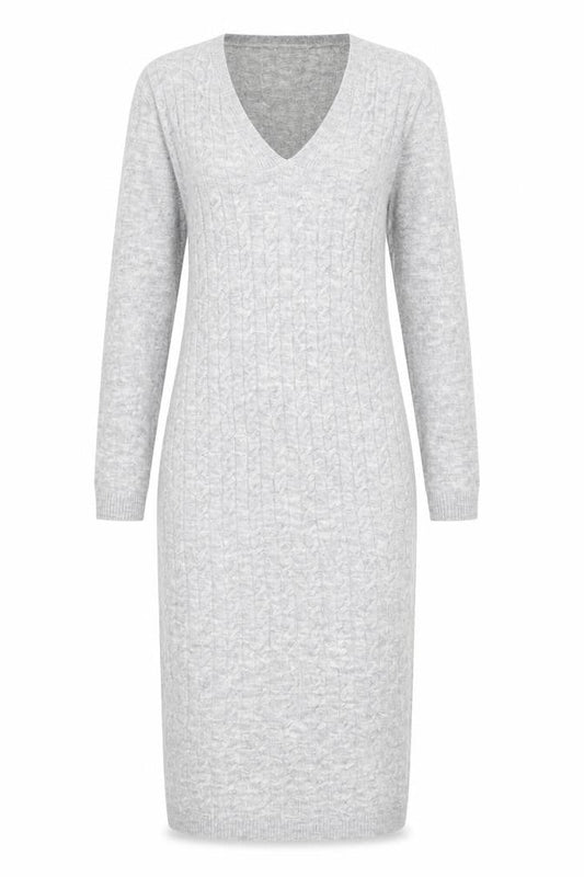 Front view of Miss Selfridge Women's Grey Sheath Midi Dress XS