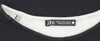 Womens UK Size S Zara Black Pullover Jumper