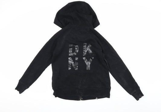 DKNY Women's Black Hooded Jacket M - Classic Casual Style