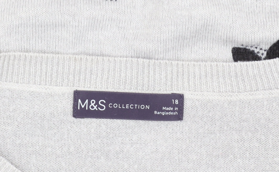 Womens UK Size 18 Marks and Spencer Grey Pullover Jumper