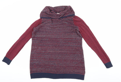 Sheego Women's Multicoloured Cowl Neck Pullover Jumper