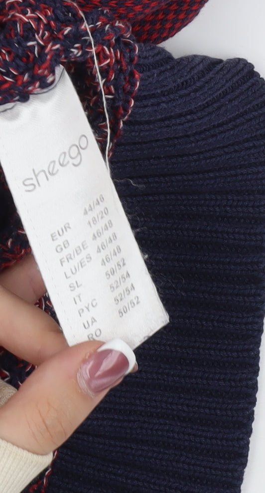 Sheego Women's Multicoloured Cowl Neck Pullover Jumper