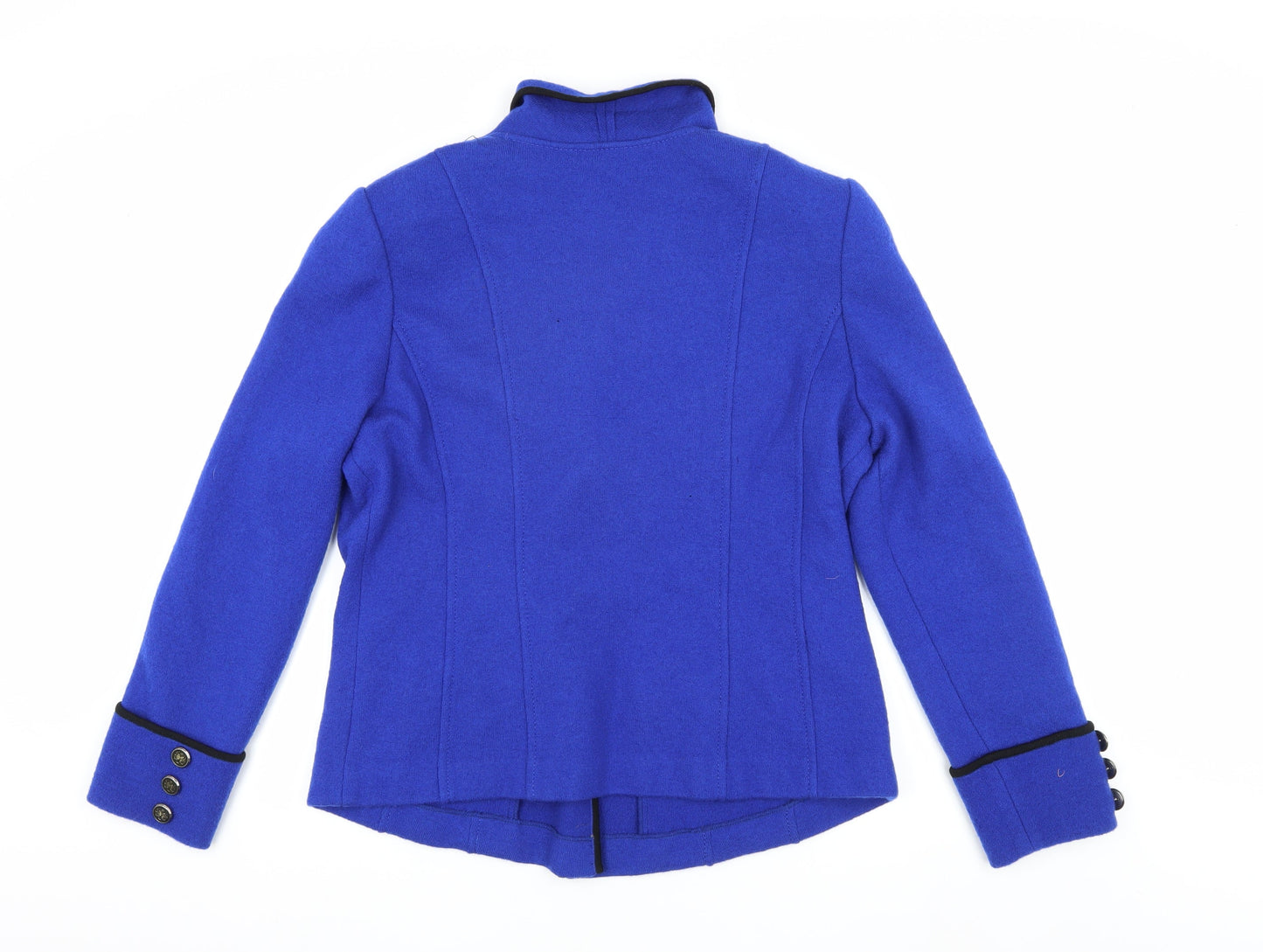 Basilier Women's Blue Blazer Size 14 Lined Notch Lapel