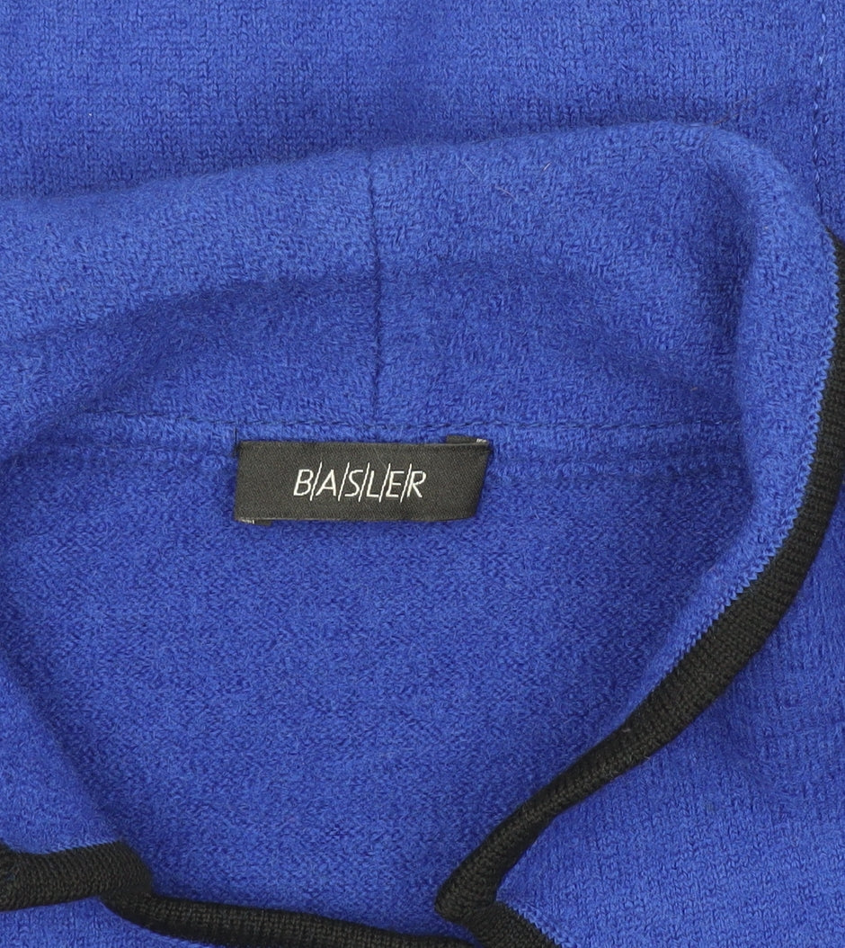 Basilier Women's Blue Blazer Size 14 Lined Notch Lapel
