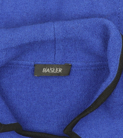 Basilier Women's Blue Blazer Size 14 Lined Notch Lapel