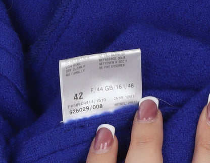 Basilier Women's Blue Blazer Size 14 Lined Notch Lapel