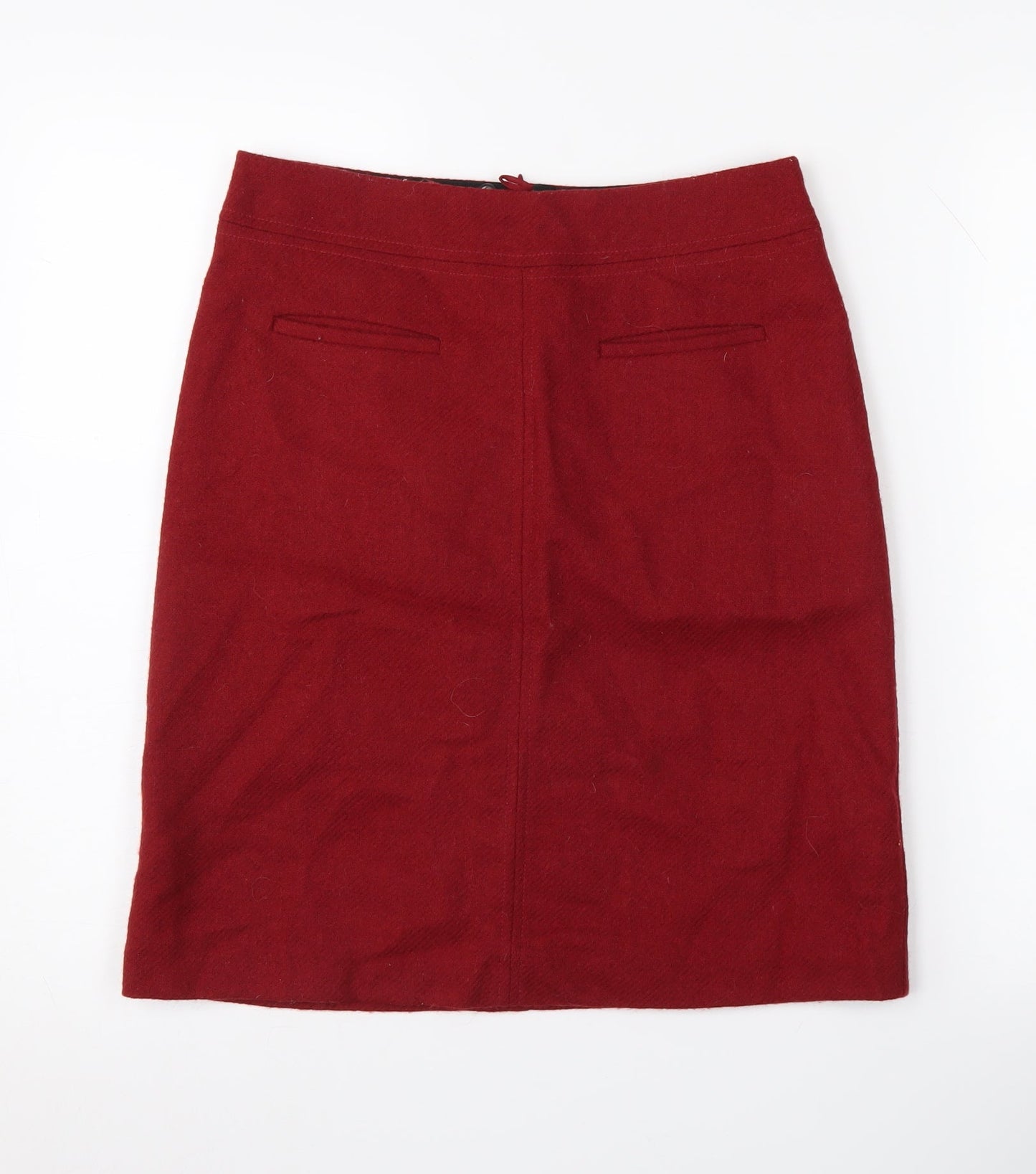 Laura Ashley Women's Red Wool Pencil Skirt, Size 8