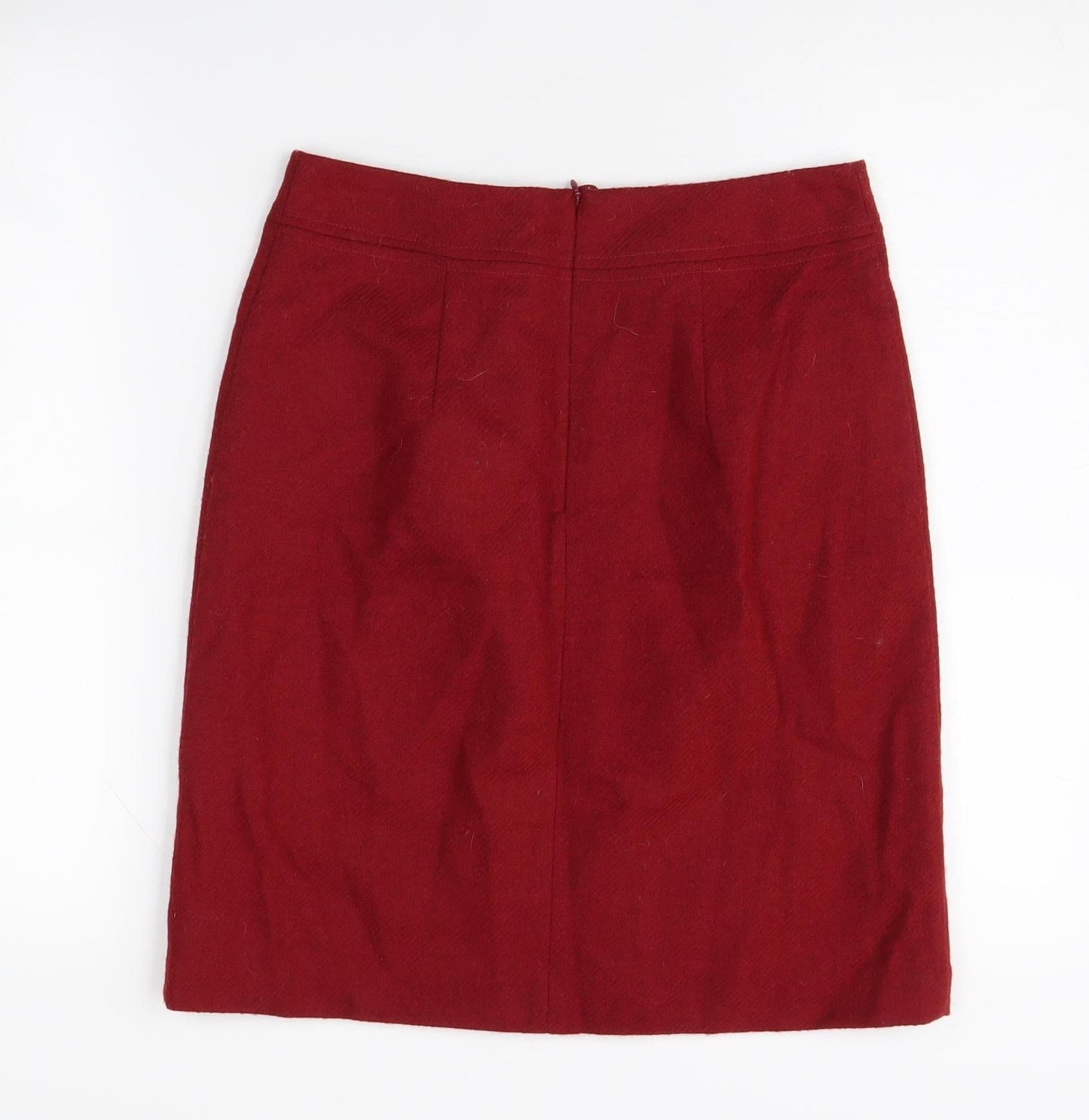 Laura Ashley Women's Red Wool Pencil Skirt, Size 8