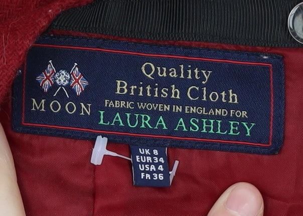 Laura Ashley Women's Red Wool Pencil Skirt, Size 8