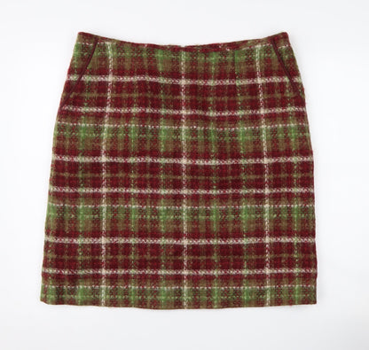 Laura Ashley Women's Plaid Wool Pencil Skirt Size 16