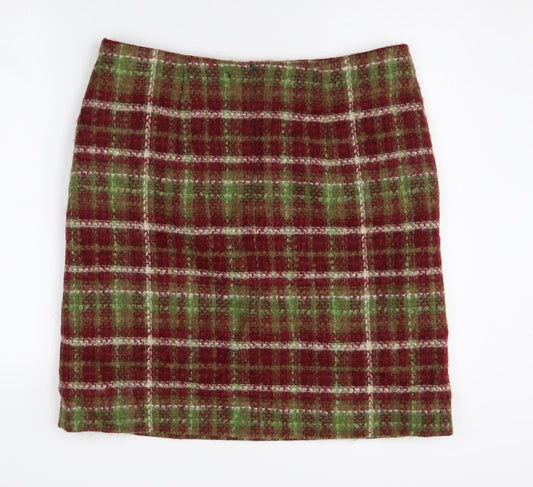 Laura Ashley Women's Plaid Wool Pencil Skirt Size 16