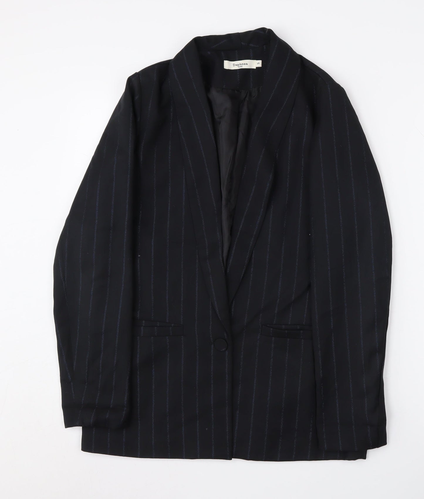 Daphnea Women's Black Pinstripe Blazer S - Classic Business Jacket