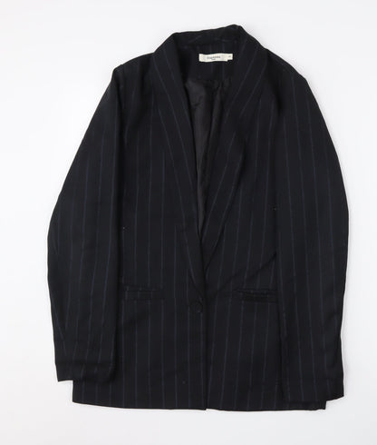 Daphnea Women's Black Pinstripe Blazer S - Classic Business Jacket