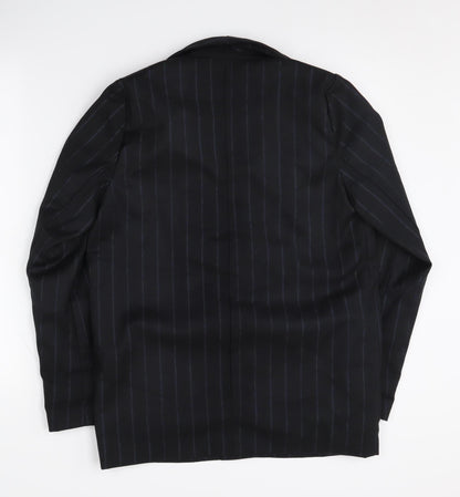 Daphnea Women's Black Pinstripe Blazer S - Classic Business Jacket