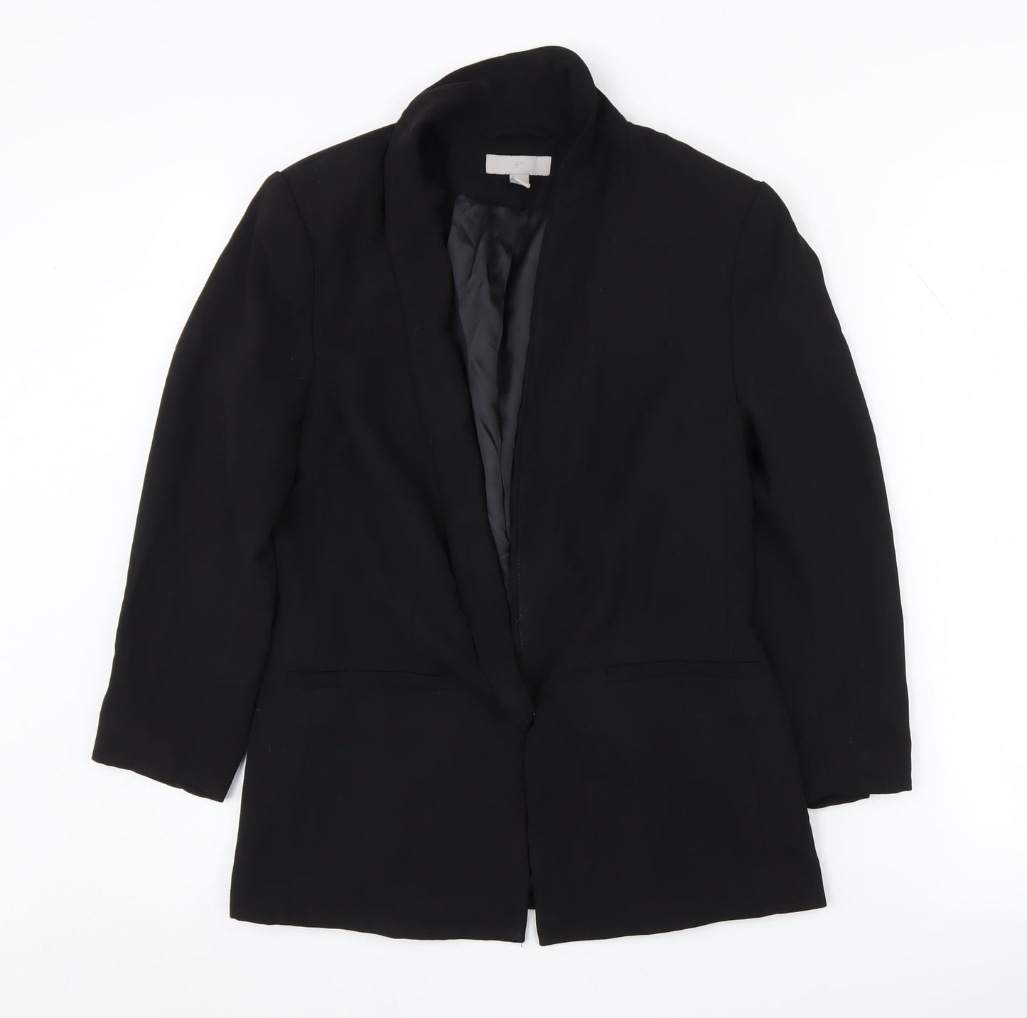 H&M Women's Black Blazer UK 10, Regular Fit, Lined