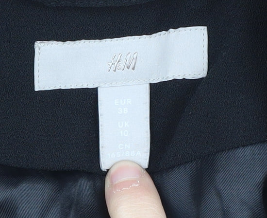 H&M Women's Black Blazer UK 10, Regular Fit, Lined