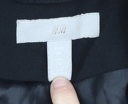 H&M Women's Black Blazer UK 10, Regular Fit, Lined