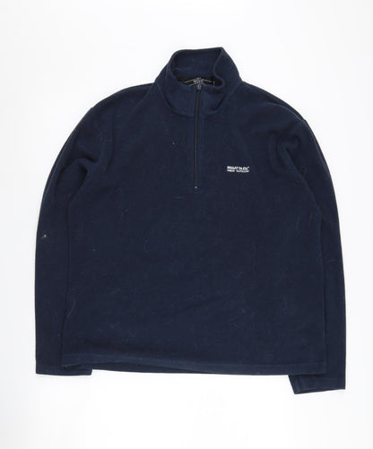 Mens UK Size L Regatta Blue 1/4 Zip Sweatshirt