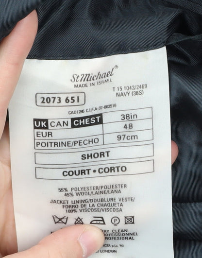 Mens UK Size 38 Marks and Spencer Regular Black Suit Jacket