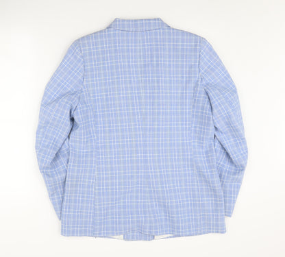 H&M Women's Blue Check Blazer Size 12