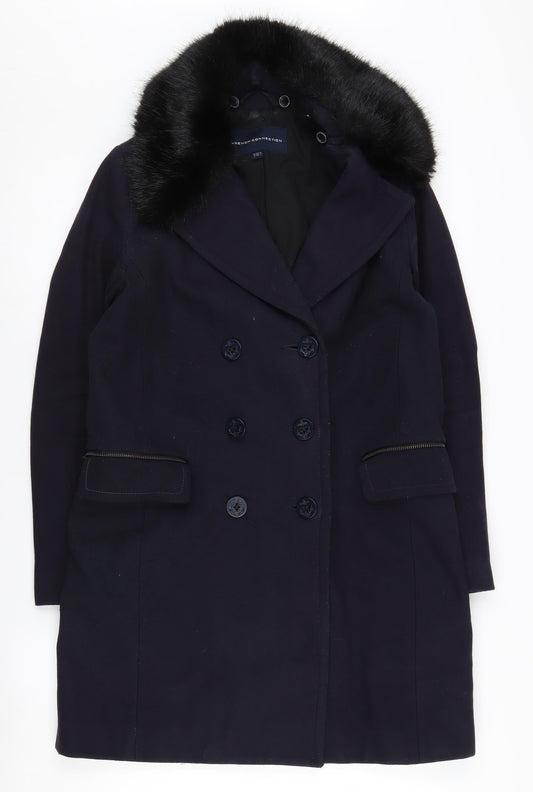 French Connection Women's Black Wool Pea Coat Size 6