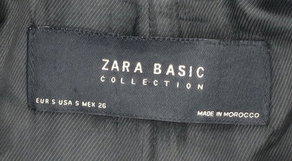 Womens UK Size S Zara Basic Black Pea Coat