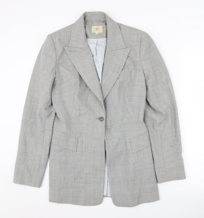 Oasis Women's Grey Check Suit Jacket Size 10