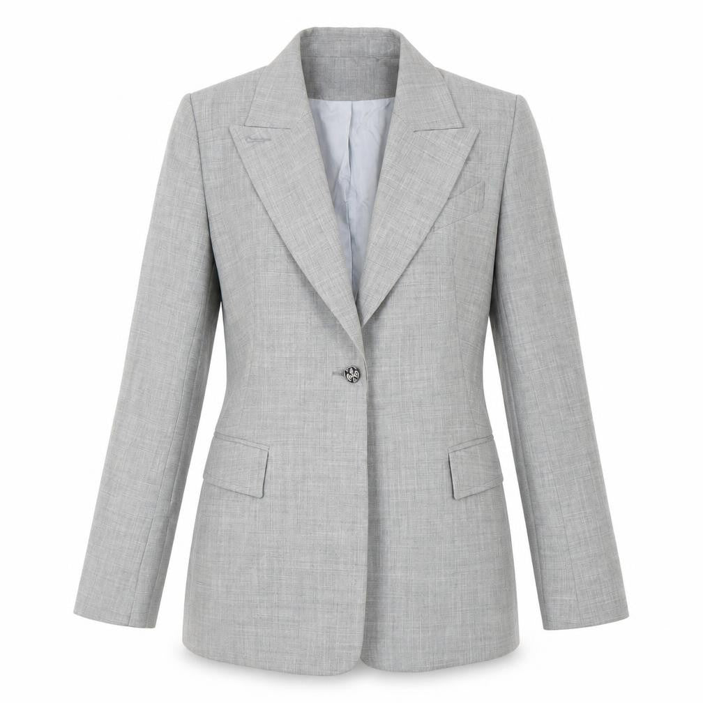 Womens UK Size 10 Oasis Regular Grey Suit Jacket