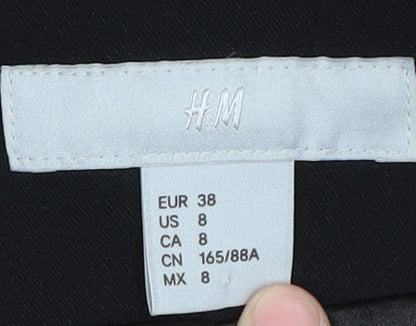 H&M Women's Black Double-Breasted Suit Jacket, Size 10