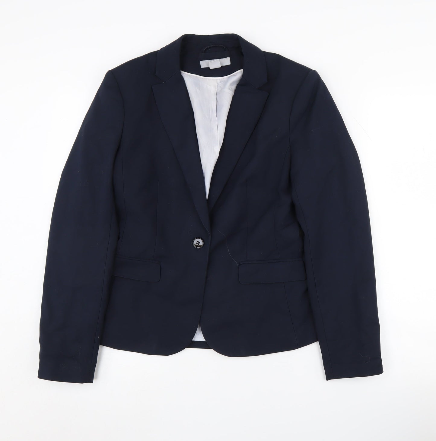 H&M Women's Blue Blazer, Size 10, Stylish Business Essential