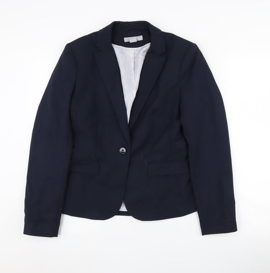 H&M Women's Blue Blazer, Size 10, Stylish Business Essential