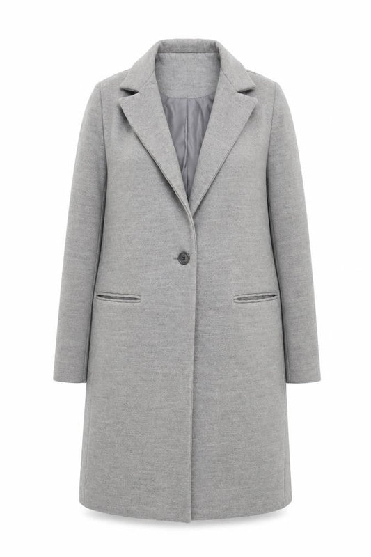 New Look Women's Grey Overcoat Size 8