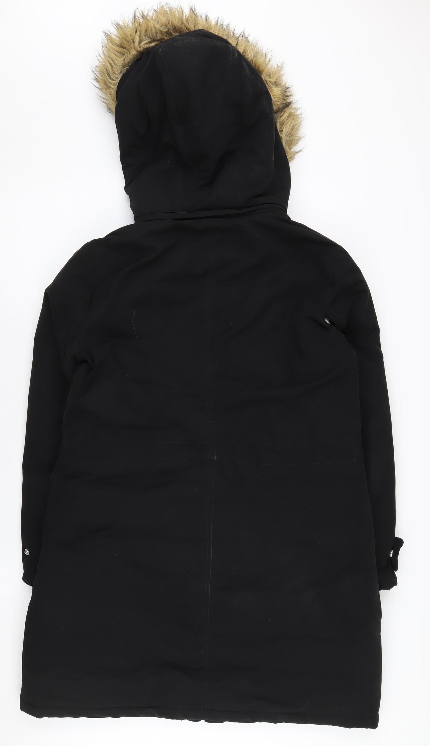 Womens UK Size 8 Warehouse Black Parka Coat