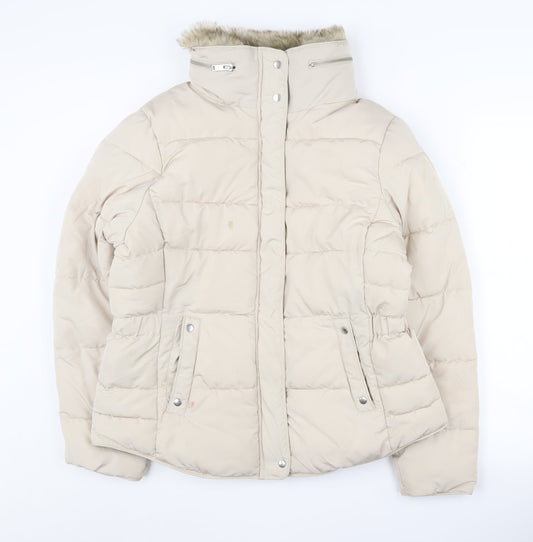 New Look Women's Beige Puffer Jacket Size 14