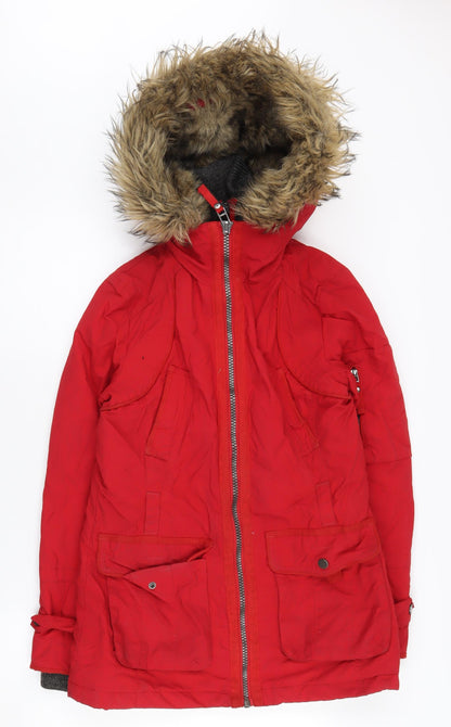 Womens UK Size 10 NEXT Red Parka Coat