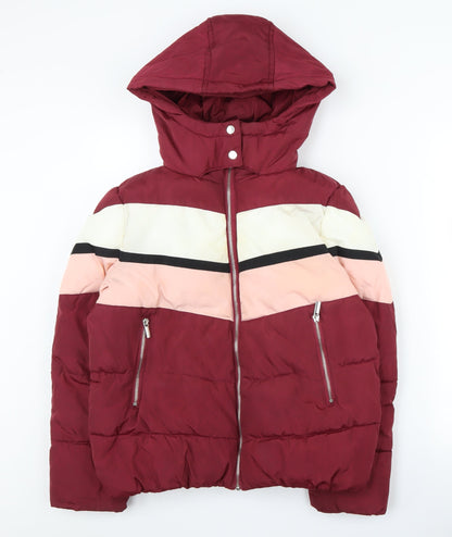 Womens UK Size 10 New Look Red Puffer Jacket