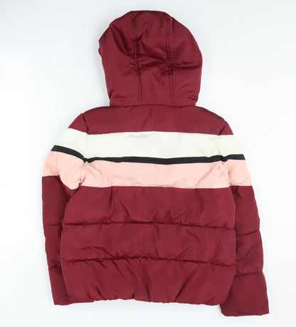 Womens UK Size 10 New Look Red Puffer Jacket