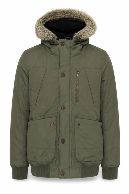 Mens UK Size S Industrialize Green Parka Coat