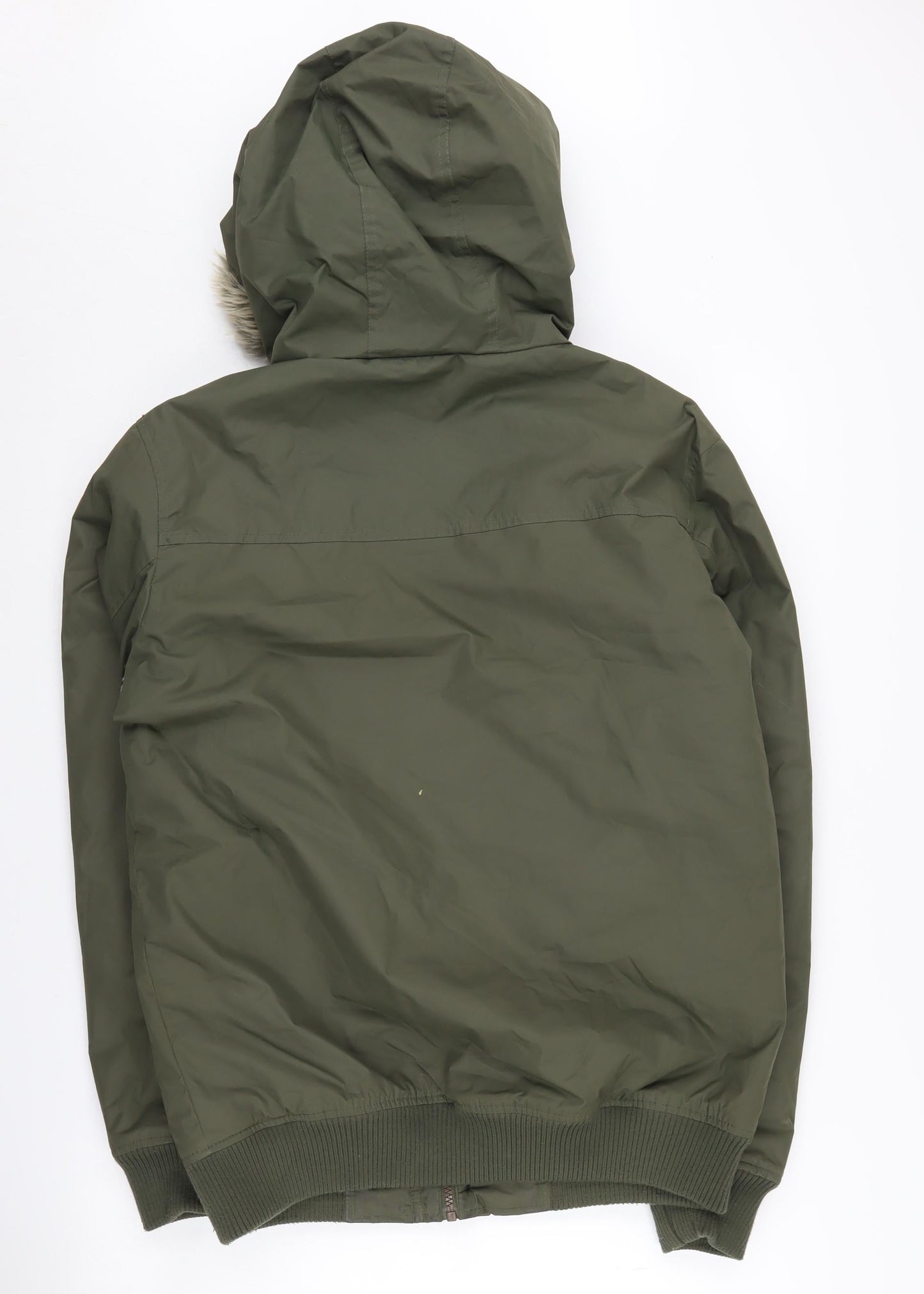 Mens UK Size S Industrialize Green Parka Coat