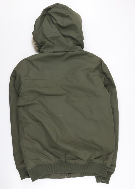 Mens UK Size S Industrialize Green Parka Coat