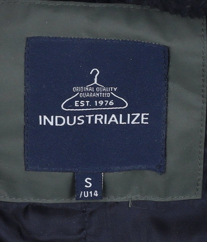 Mens UK Size S Industrialize Green Parka Coat