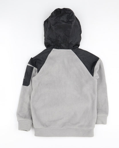 URBN-DEPT Boys Black Grey Fleece Jacket, Size 6 Years