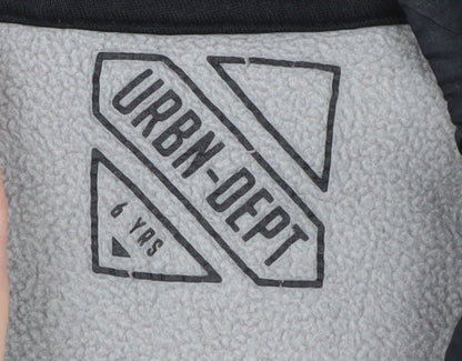 URBN-DEPT Boys Black Grey Fleece Jacket, Size 6 Years