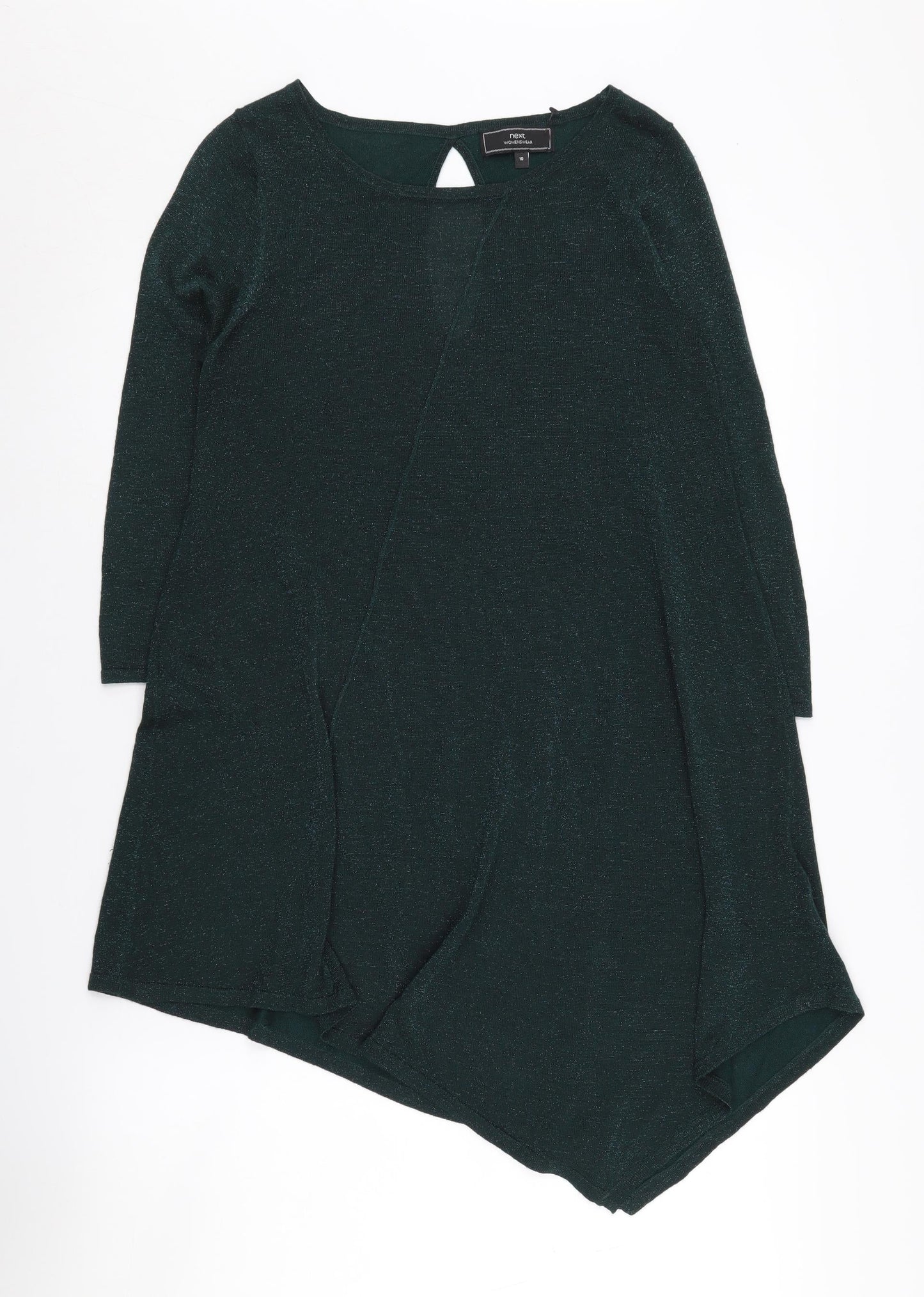 Womens UK Size 10 NEXT Green Tunic Jumper