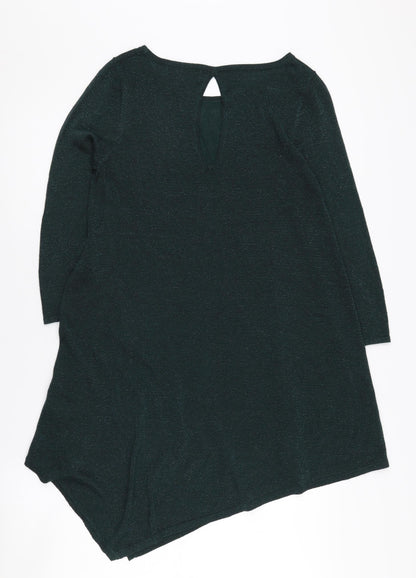 Womens UK Size 10 NEXT Green Tunic Jumper