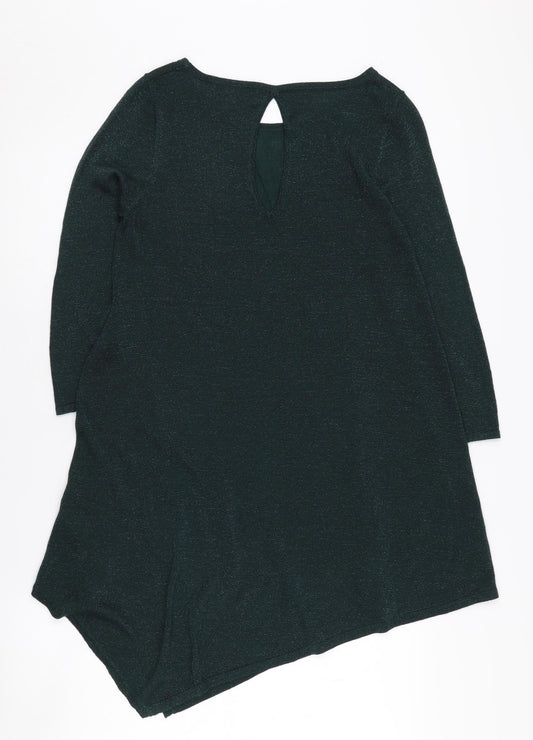 Womens UK Size 10 NEXT Green Tunic Jumper