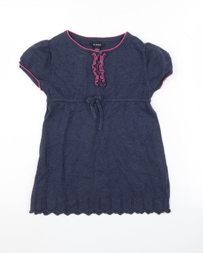 GANT Girls Blue Cotton Shift Dress, 9-10 Years