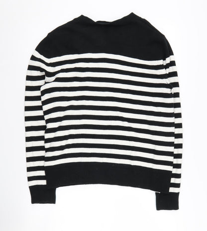Banana Republic Women's Black Striped Knit Jumper L