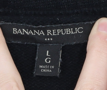 Banana Republic Women's Black Striped Knit Jumper L