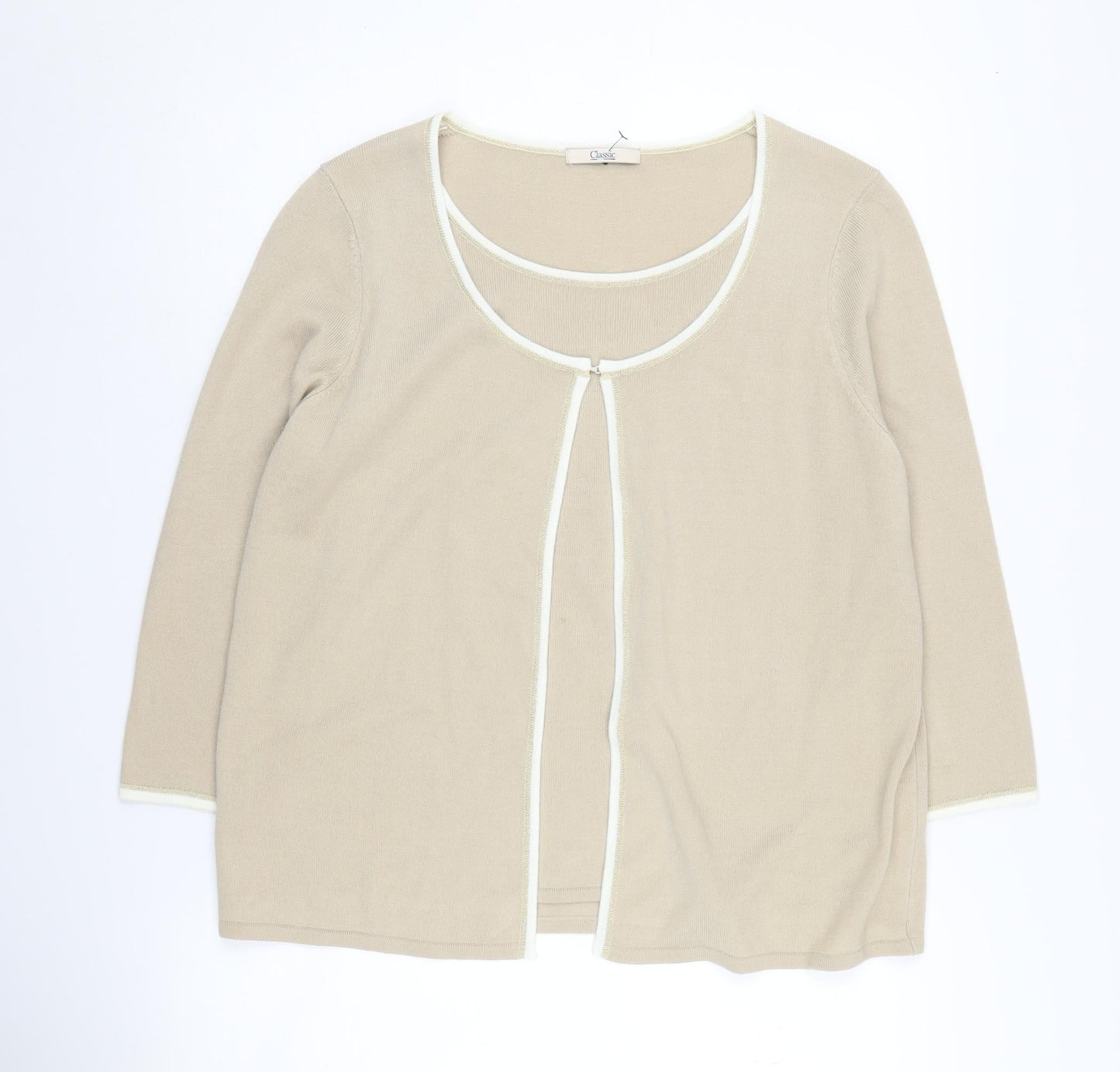 Womens UK Size 16 Marks and Spencer Beige Cardigan Jumper